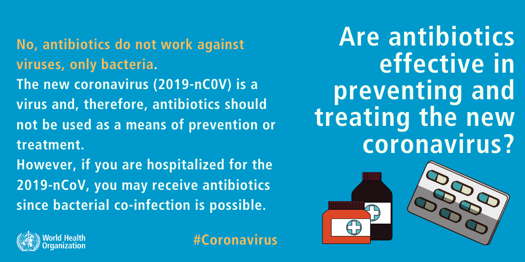 WHO Myht Buster - Coronavirus - Antibiotika WHO Coronavirus - Antibiotika