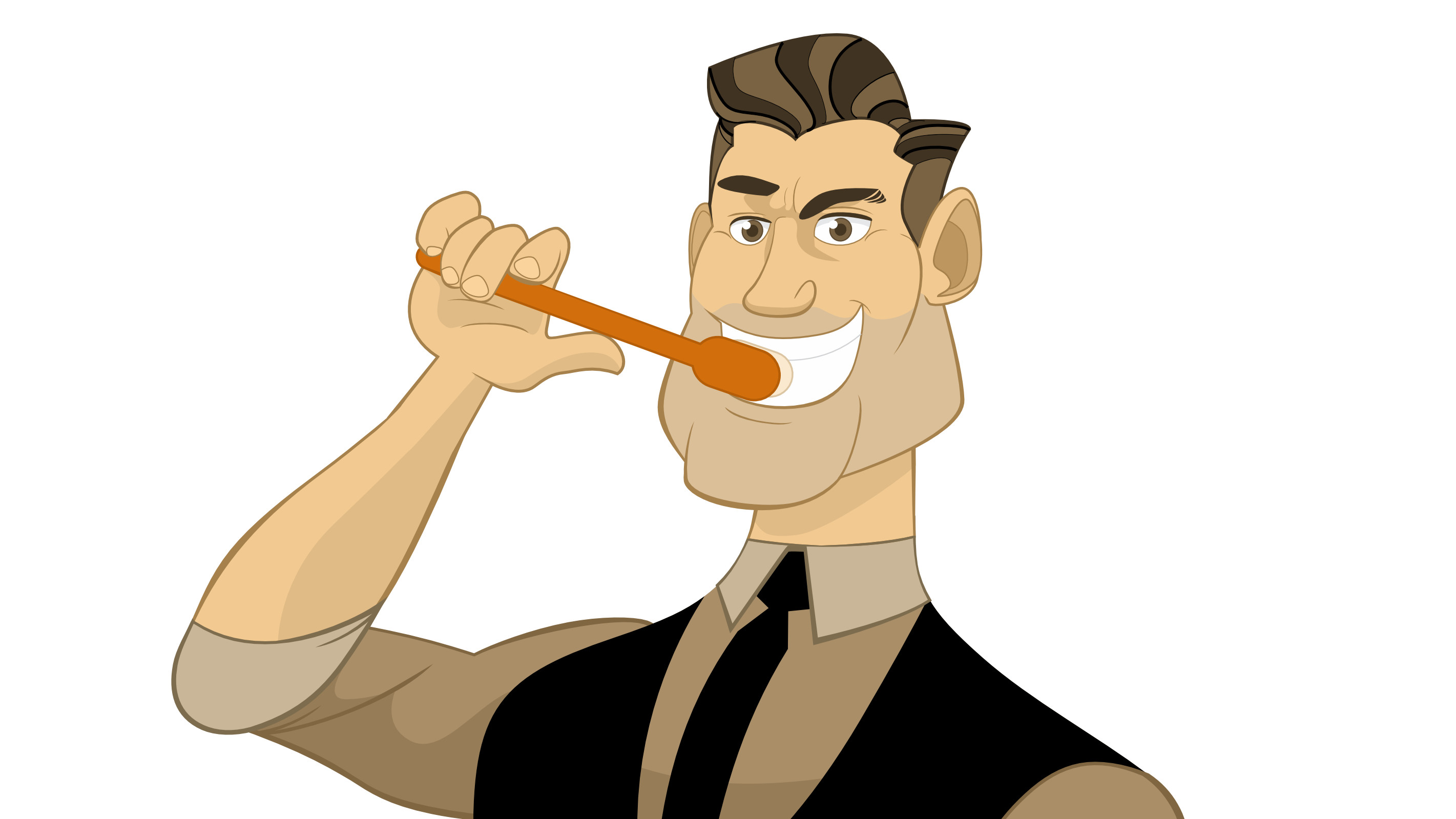 Mann putzt sich die Zähne